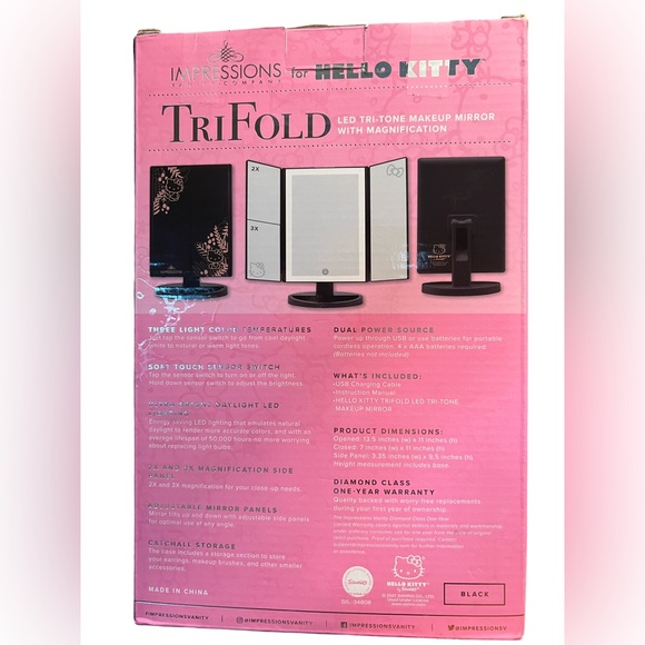 Impressions Vanity® Clearance Price is Firm! NWT Trifold LED Tri-Tone Mirror - Picture 8 of 8